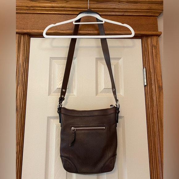 Vintage Coach Women’s Pebbled Crossbody Shoulder Bag Adjustable Brown F1… - Picture 4 of 9